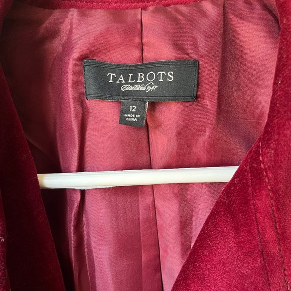 Talbots Burgundy Velvet Jacket Size 12 - Picture 4 of 5